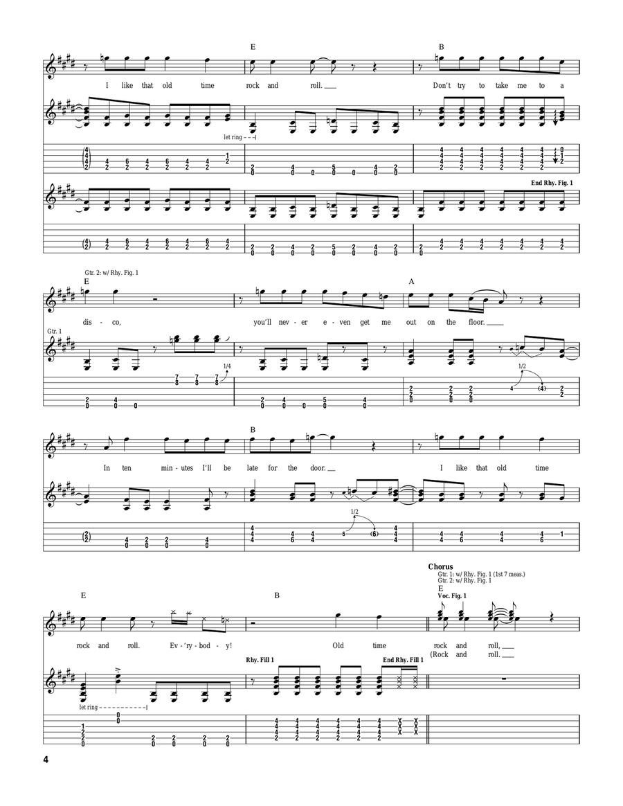 Old Time Rock & Roll Old Time Rock & Roll Acoustic Guitar scores gallery preview page 4