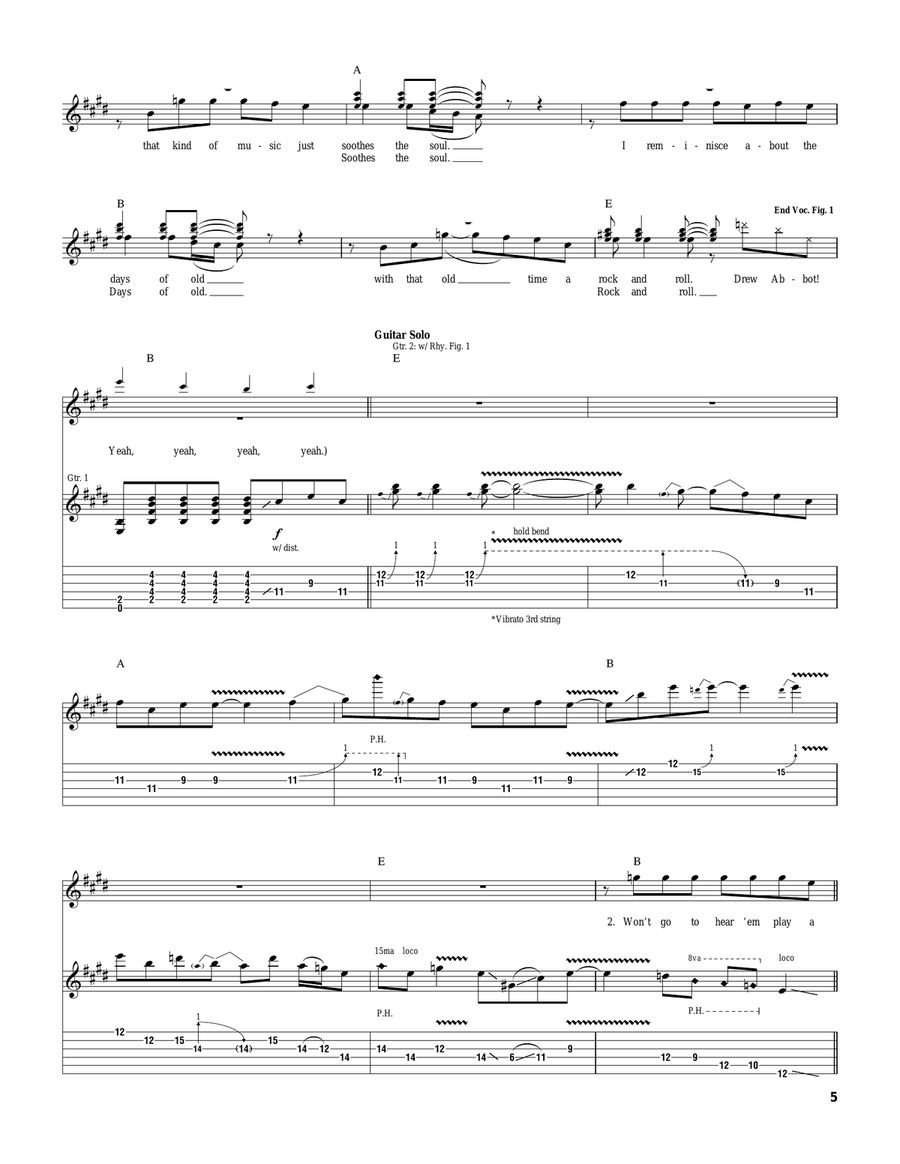 Old Time Rock & Roll Old Time Rock & Roll Acoustic Guitar scores gallery preview page 5