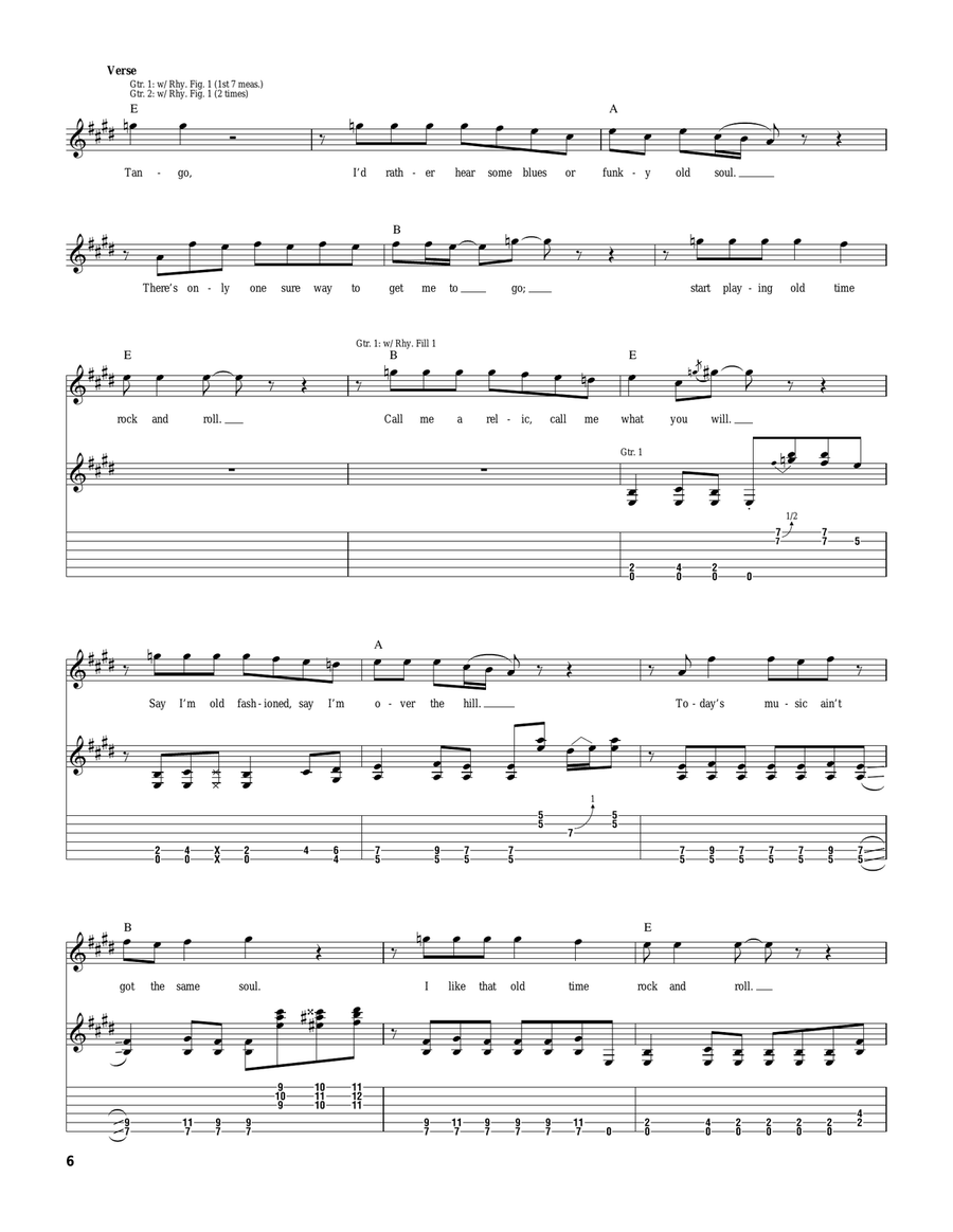 Old Time Rock & Roll Old Time Rock & Roll Acoustic Guitar scores gallery preview page 6
