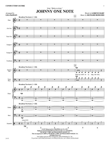 Johnny One Note (from the musical Babes in Arms): Score