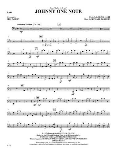 Johnny One Note (from the musical Babes in Arms): String Bass