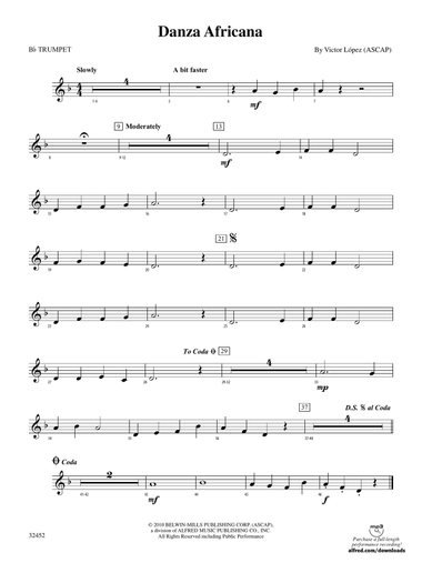 Danza Africana: 1st B-flat Trumpet