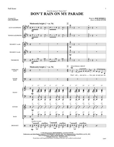 Don't Rain on My Parade (from the musical Funny Girl): Score