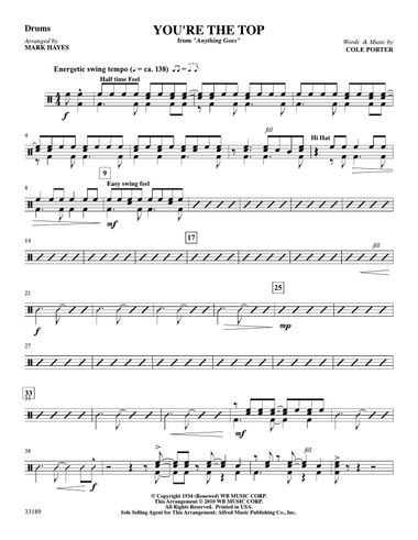 You're the Top (from the musical Anything Goes): Drums