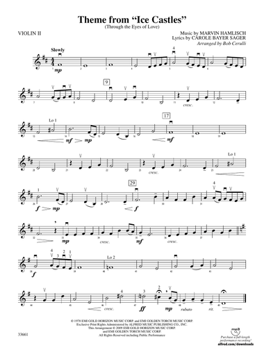 Ice Castles, Theme from (Through the Eyes of Love): 2nd Violin