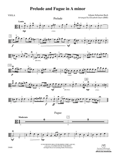 Prelude and Fugue in A Minor: Viola