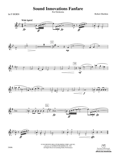 Sound Innovations Fanfare: 1st F Horn