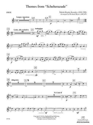 Themes from Scheherazade: Oboe