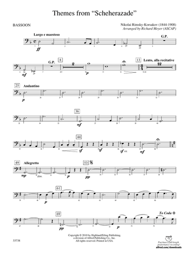 Themes from Scheherazade: Bassoon