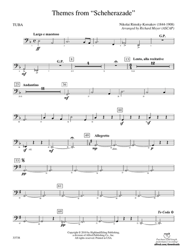 Themes from Scheherazade: Tuba