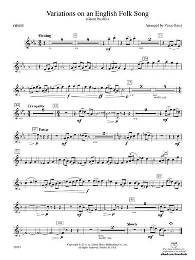 Variations on an English Folk Song: Oboe