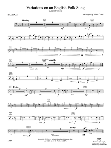 Variations on an English Folk Song: Bassoon