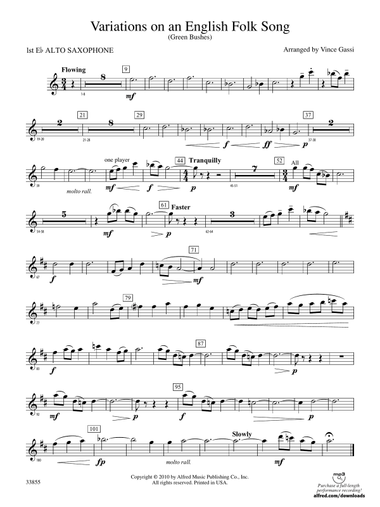 Variations on an English Folk Song: E-flat Alto Saxophone