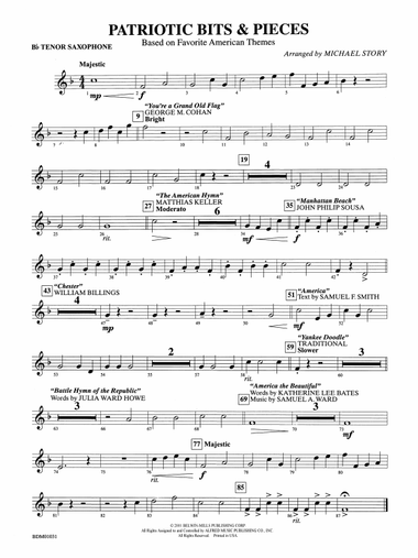 Patriotic Bits & Pieces (based on Favorite American Themes): B-flat Tenor Saxophone