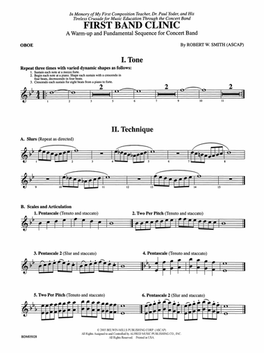First Band Clinic (A Warm-Up and Fundamental Sequence for Concert Band): Oboe