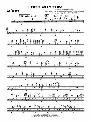 I Got Rhythm: 1st Trombone