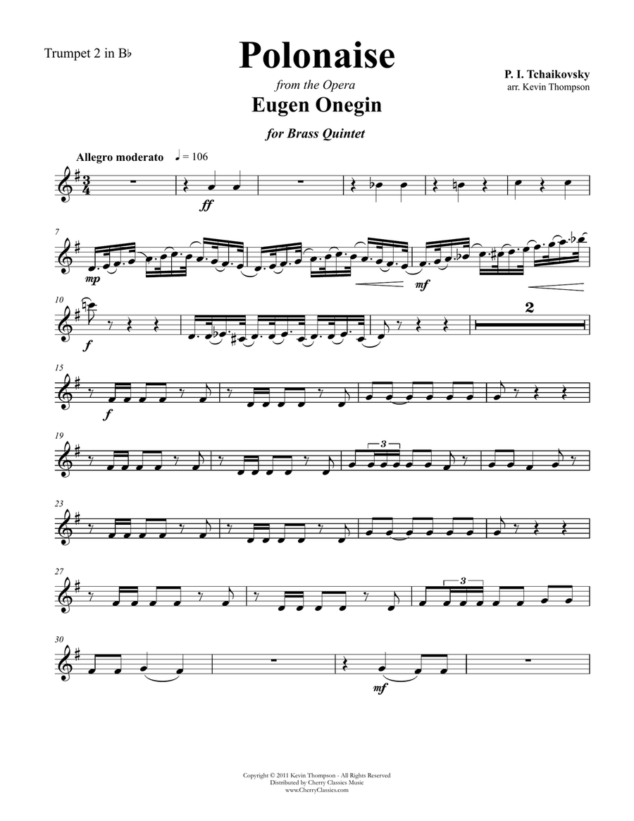 Polonaise from Eugen Onegin Brass Quintet scores gallery preview page 6