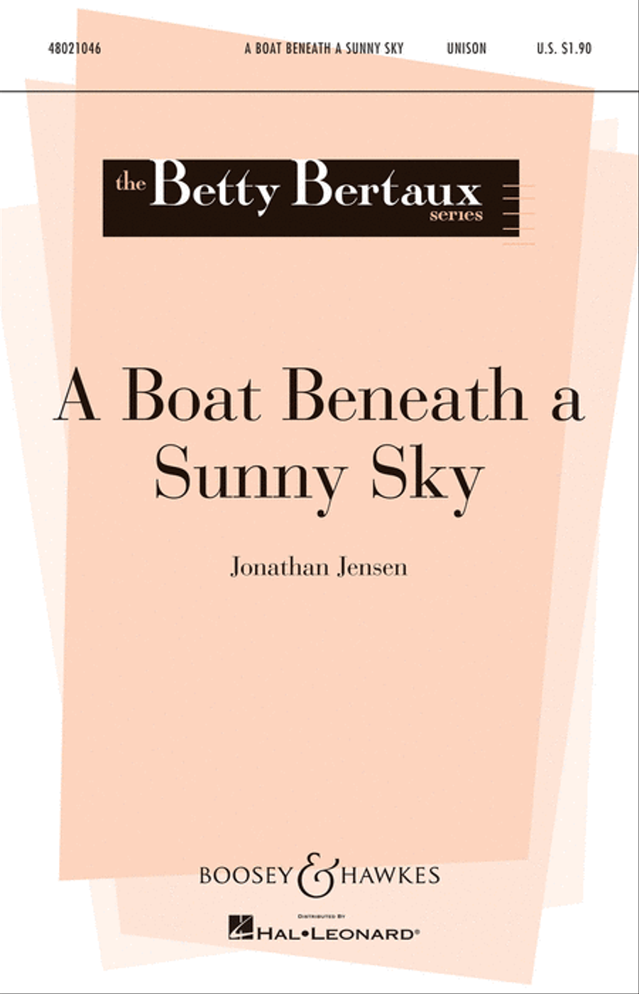 A Boat Beneath a Sunny Sky Unison Choir scores gallery preview page 1
