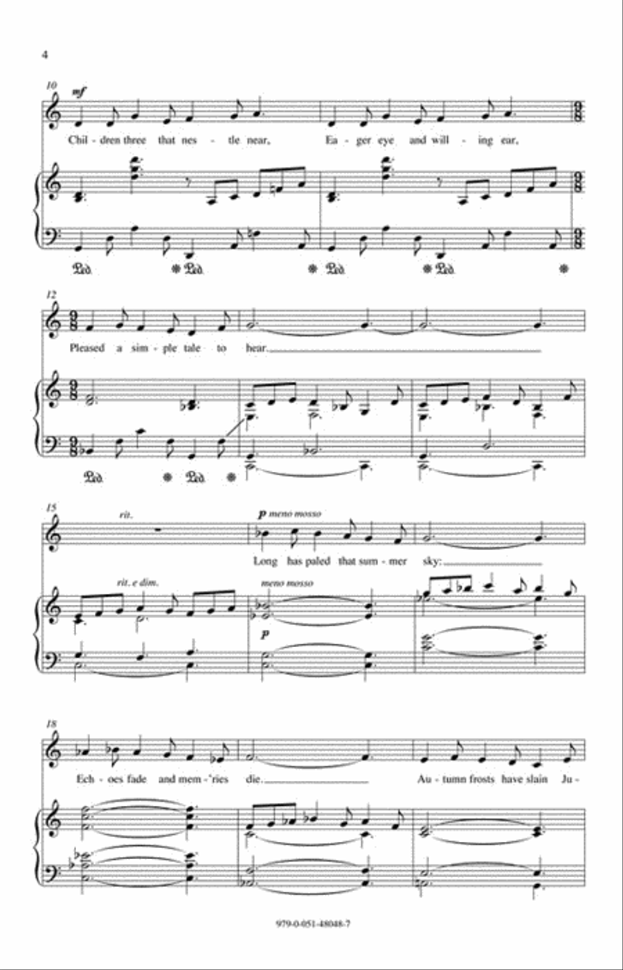 A Boat Beneath a Sunny Sky Unison Choir scores gallery preview page 3