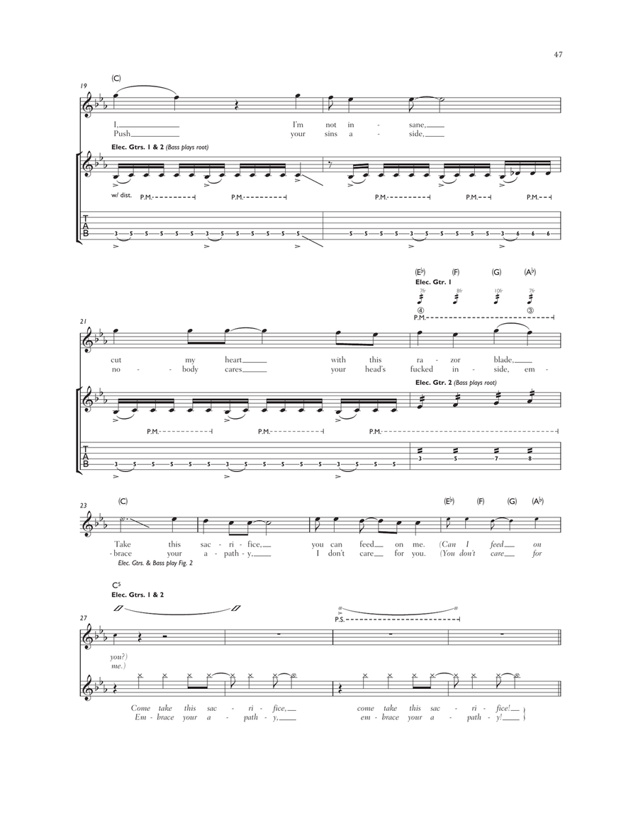 Pleasure And Pain Acoustic Guitar scores gallery preview page 3