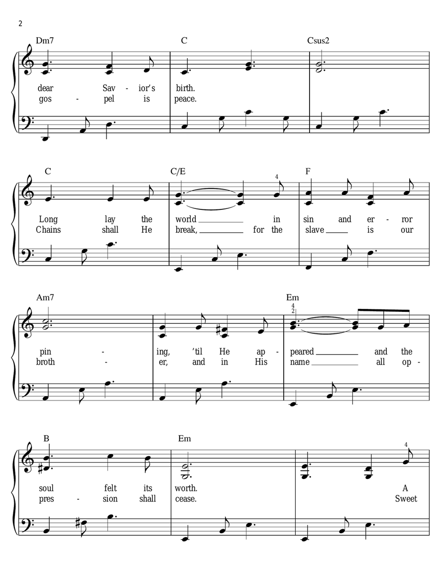 O Holy Night O Holy Night Easy Piano scores gallery preview page 2