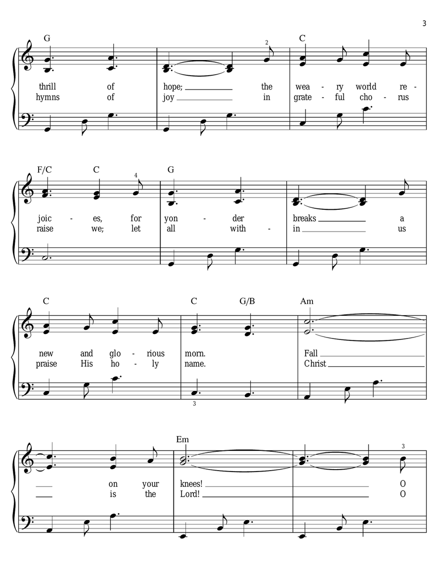 O Holy Night O Holy Night Easy Piano scores gallery preview page 3
