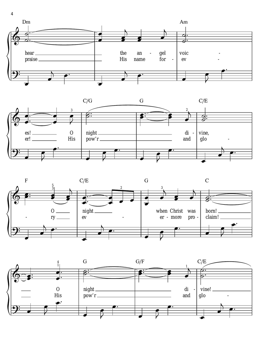 O Holy Night O Holy Night Easy Piano scores gallery preview page 4