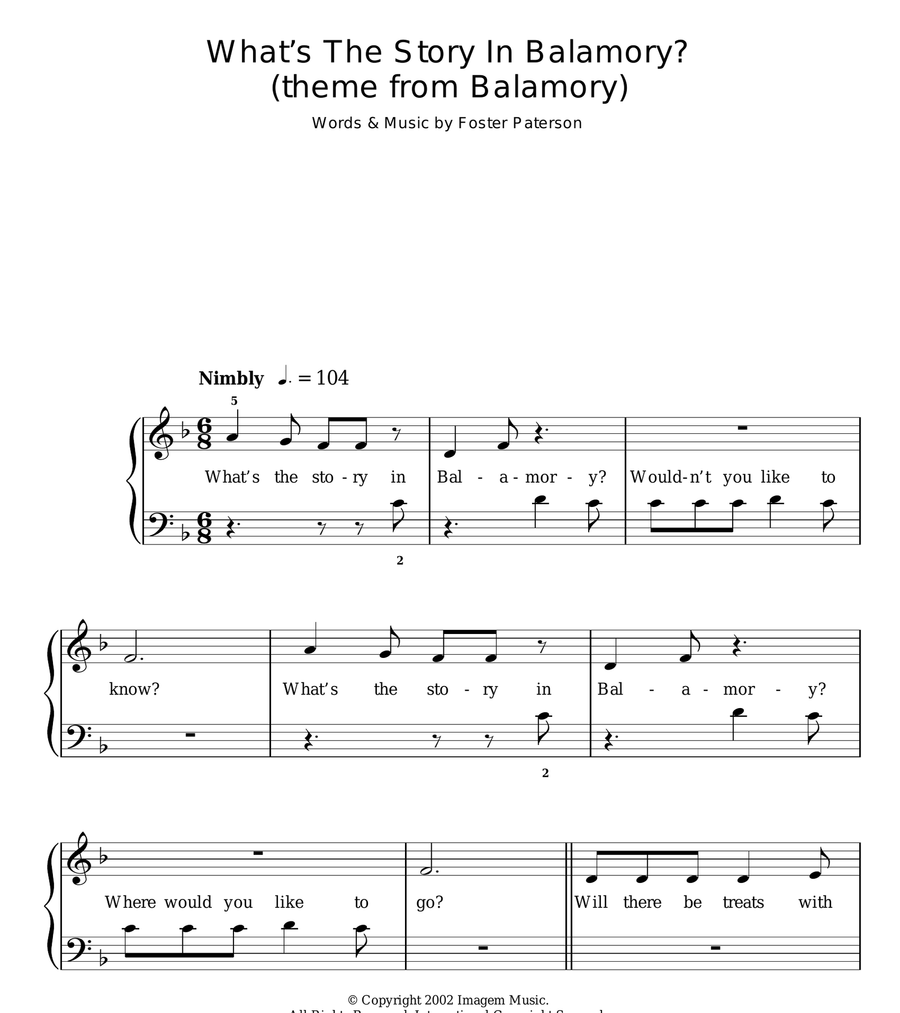 What's The Story In Balamory Easy Piano scores gallery preview page 1