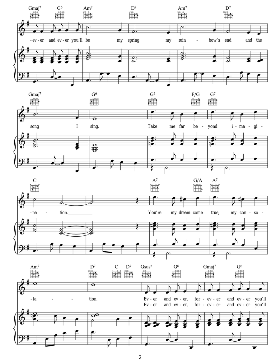 Forever And Ever (And Ever) Piano, Vocal, Guitar scores gallery preview page 2
