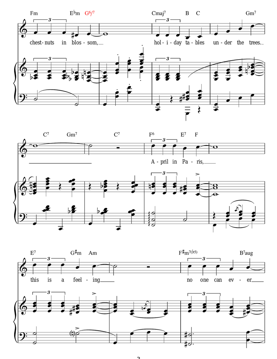 April In Paris April In Paris Piano, Vocal, Guitar scores gallery preview page 3