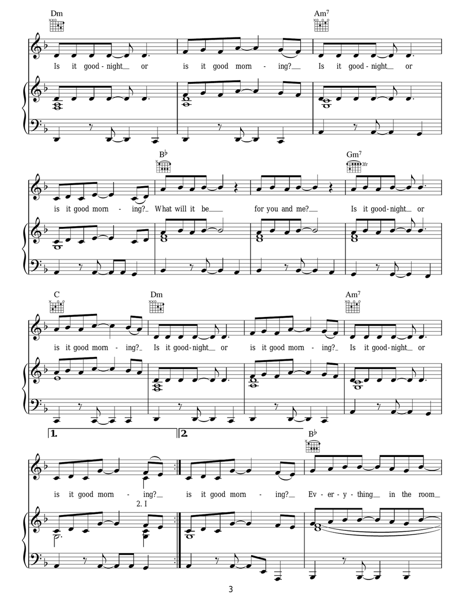 Good Night Good Morning Good Night Good Morning Acoustic Guitar scores gallery preview page 3