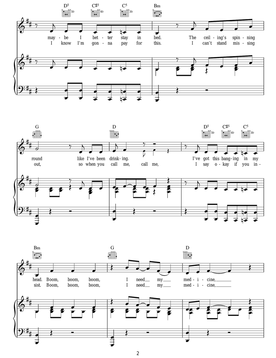 Here We Go Again Here We Go Again Piano, Vocal, Guitar scores gallery preview page 2
