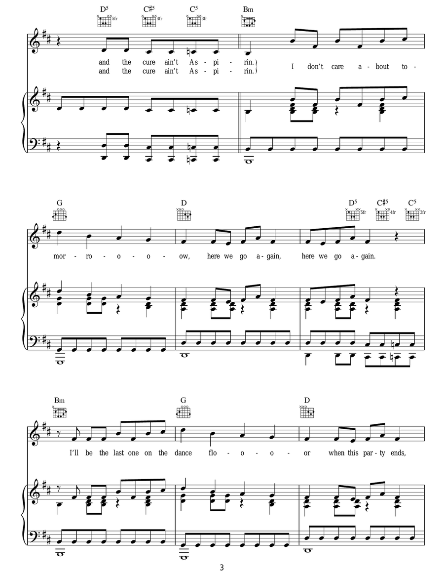 Here We Go Again Here We Go Again Piano, Vocal, Guitar scores gallery preview page 3