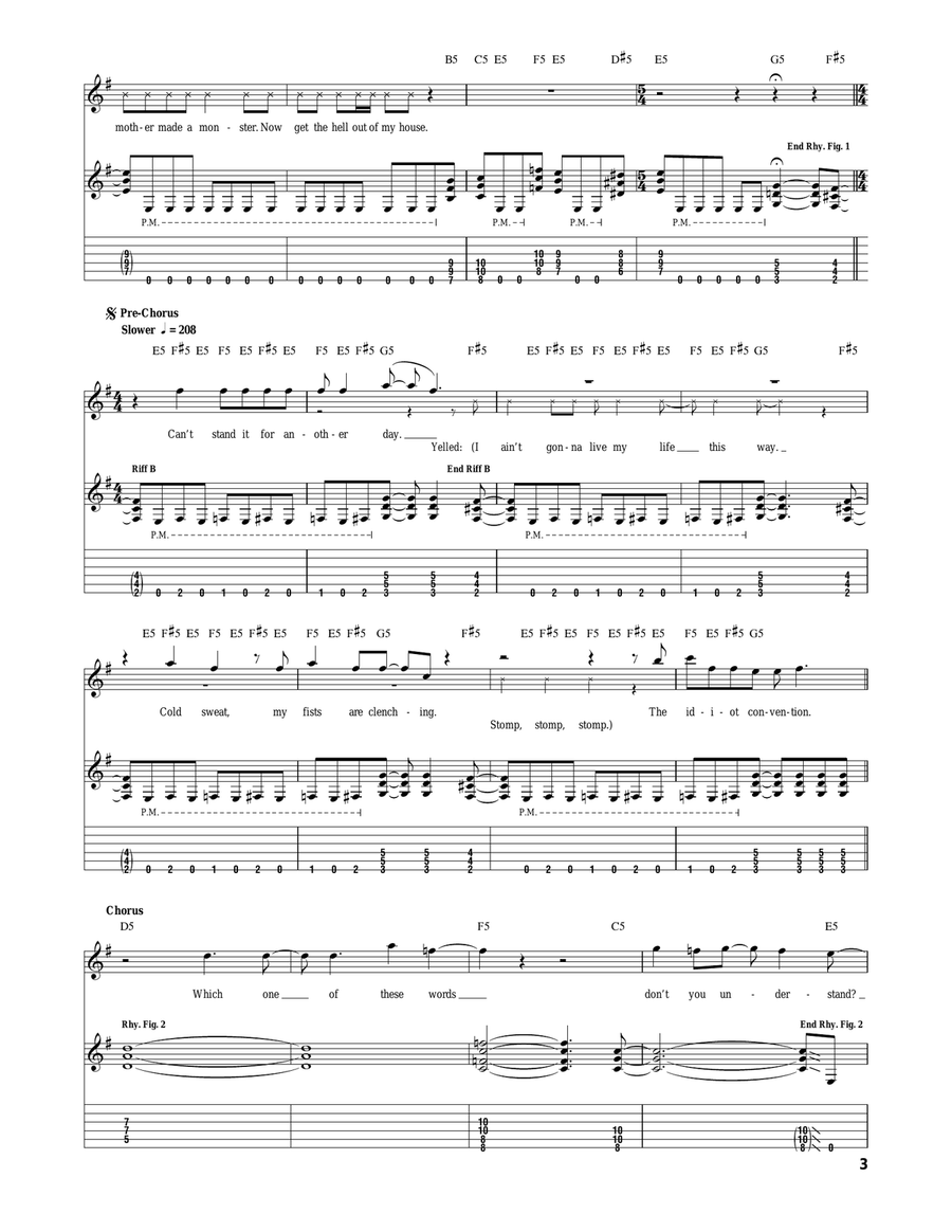 Caught In A Mosh Caught In A Mosh Acoustic Guitar scores gallery preview page 3