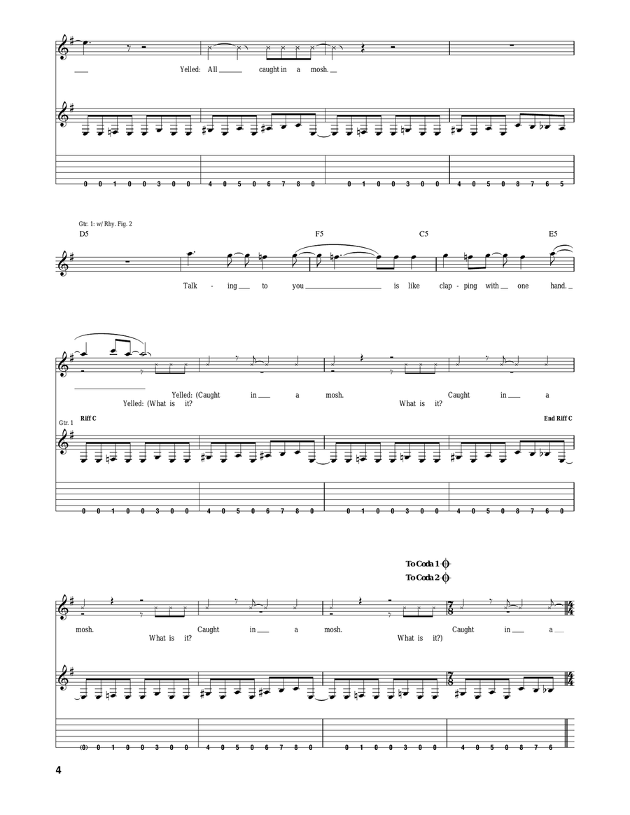 Caught In A Mosh Caught In A Mosh Acoustic Guitar scores gallery preview page 4