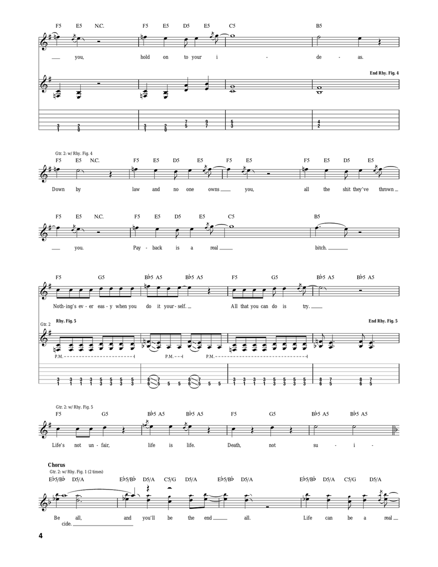 Be All End All Be All End All Acoustic Guitar scores gallery preview page 4