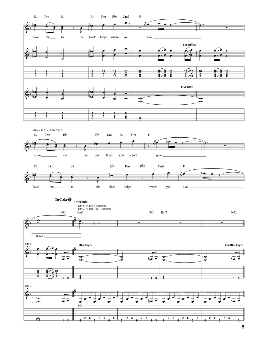 Black Lodge Black Lodge Acoustic Guitar scores gallery preview page 5