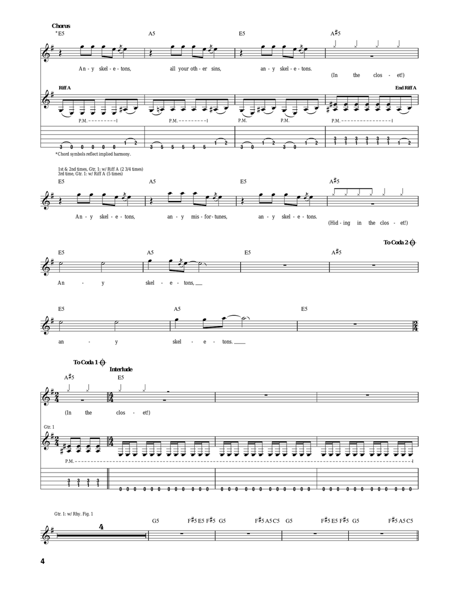 A Skeleton In The Closet A Skeleton In The Closet Acoustic Guitar scores gallery preview page 4