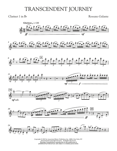 Transcendent Journey - Bb Clarinet 1
