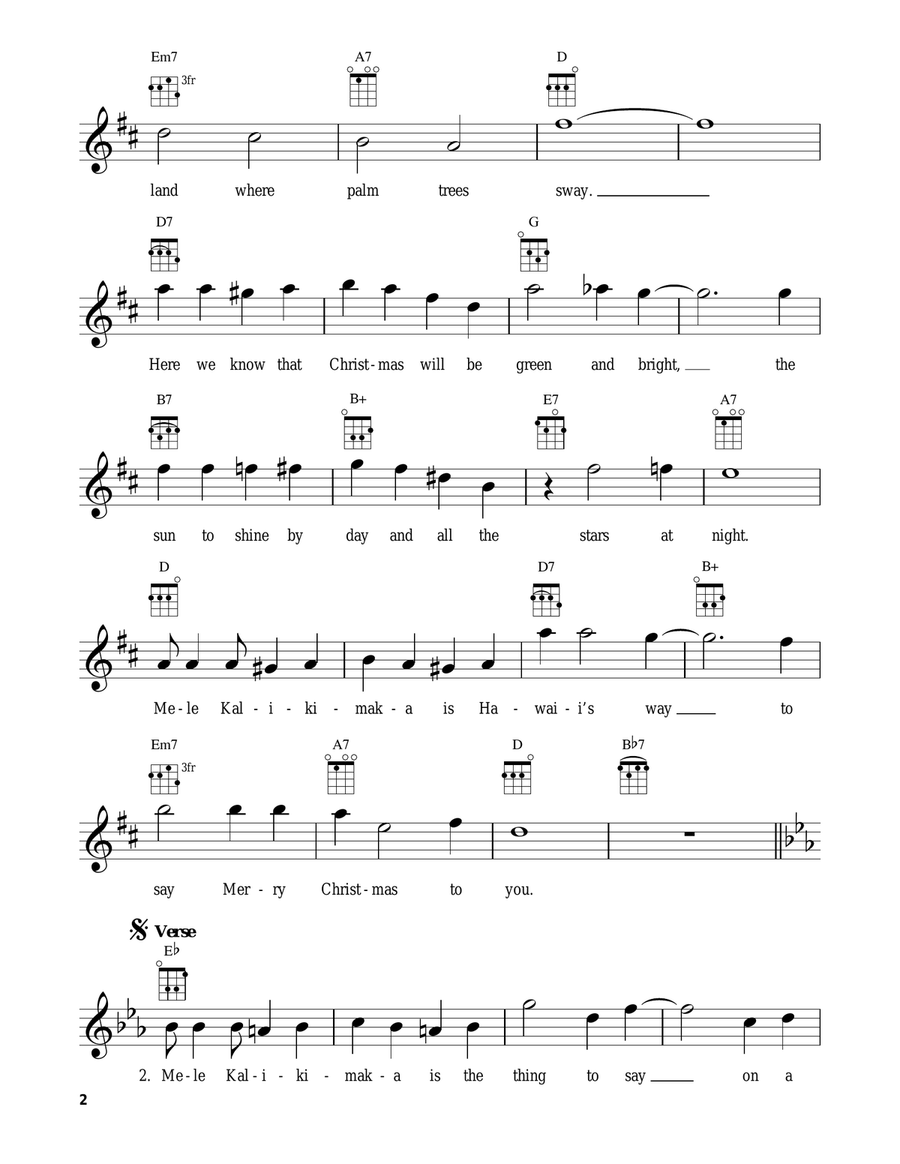 Mele Kalikimaka Mele Kalikimaka Ukulele scores gallery preview page 2