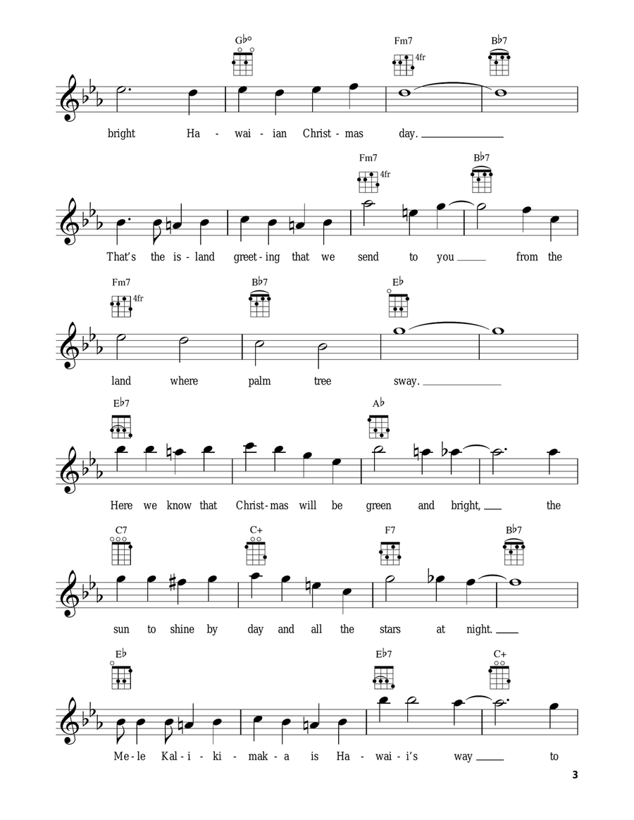 Mele Kalikimaka Mele Kalikimaka Ukulele scores gallery preview page 3