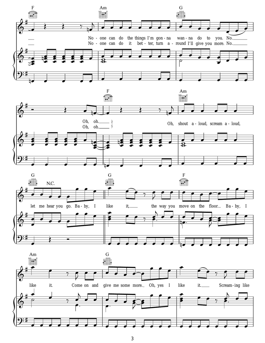I Like It I Like It Acoustic Guitar scores gallery preview page 3