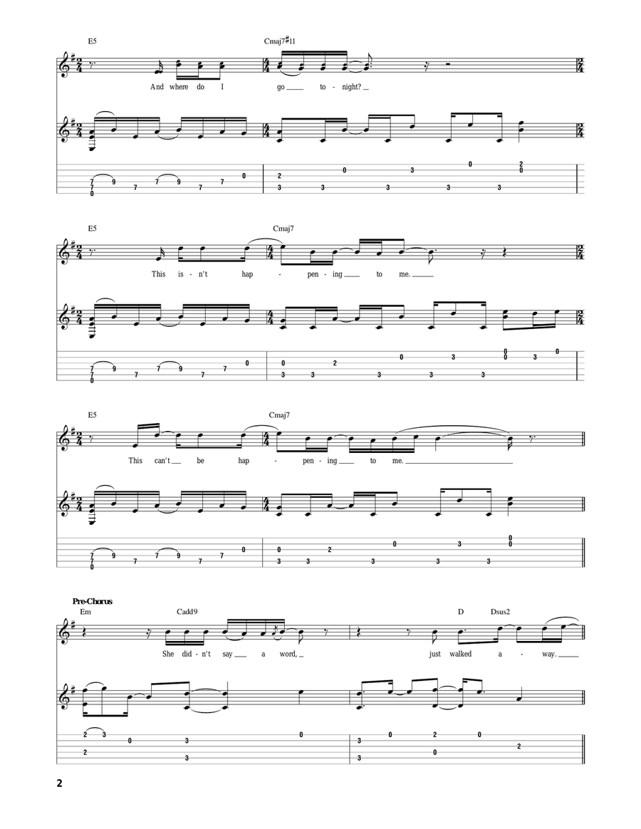 Last To Know Last To Know Acoustic Guitar scores gallery preview page 2