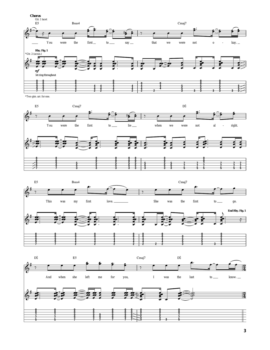 Last To Know Last To Know Acoustic Guitar scores gallery preview page 3