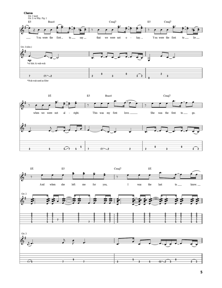 Last To Know Last To Know Acoustic Guitar scores gallery preview page 5