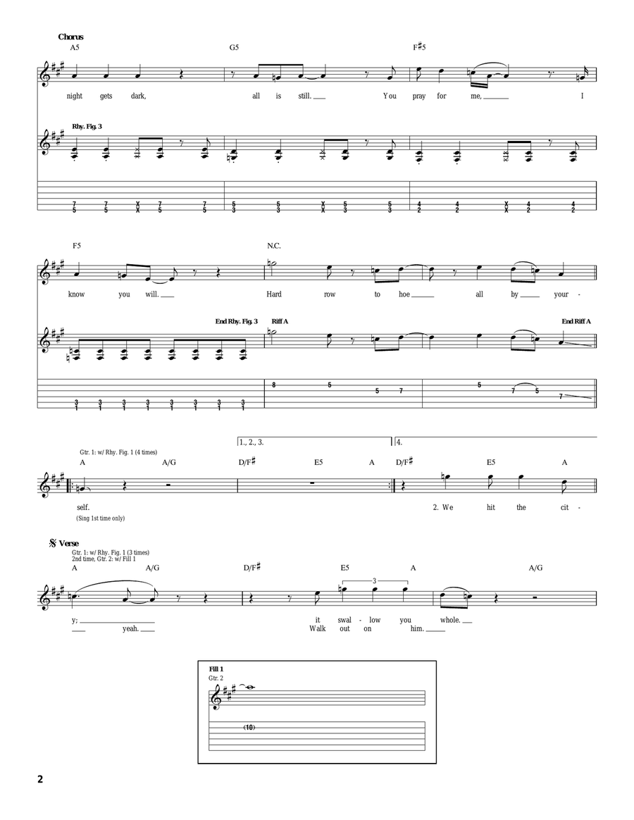 Hard Row Acoustic Guitar scores gallery preview page 2