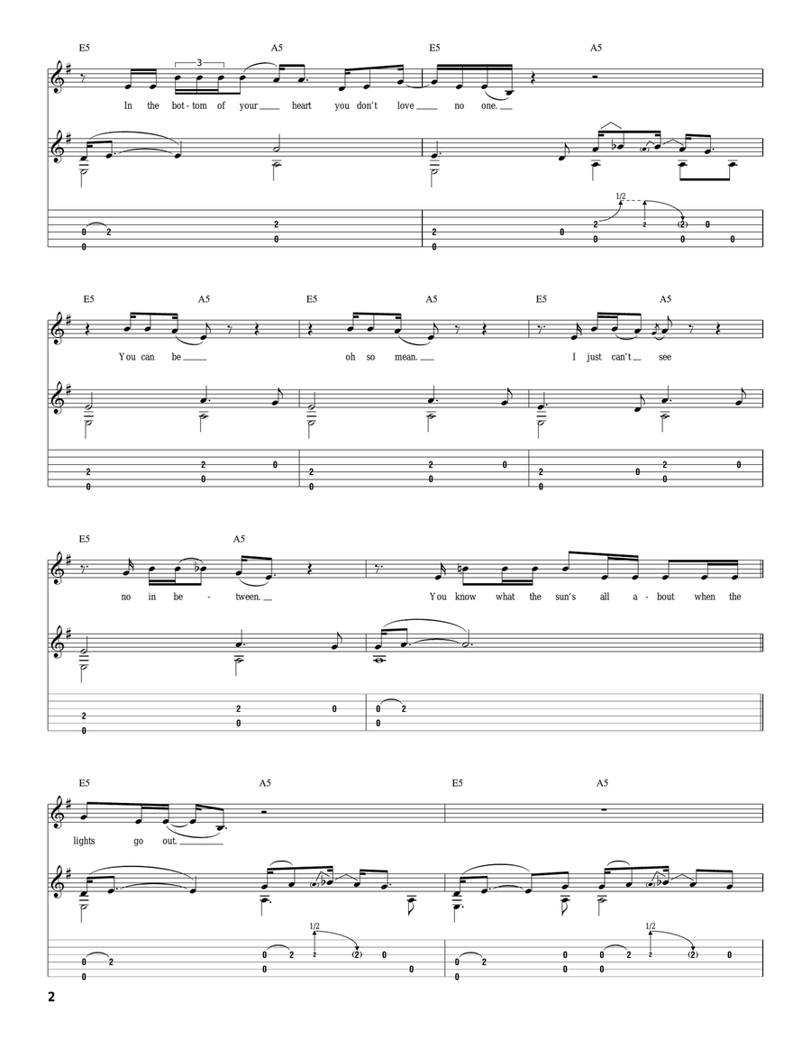 When The Lights Go Out Acoustic Guitar scores gallery preview page 2