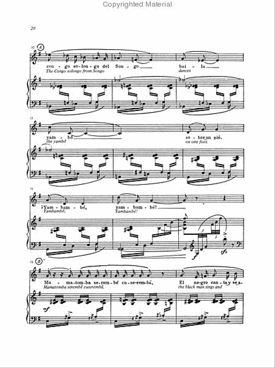 Cinco Canciones Negras Medium Voice scores gallery preview page 4