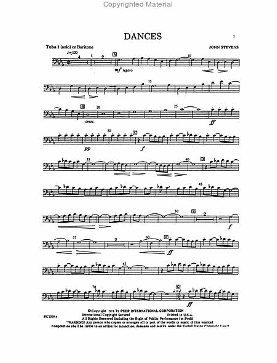 Dances for Solo Tuba/Baritone and Three Tubas Brass Quartet scores gallery preview page 4