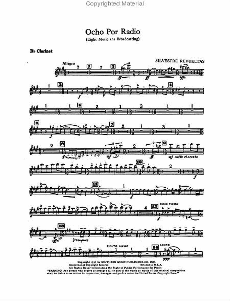 Ocho por Radio Clarinet scores gallery preview page 2